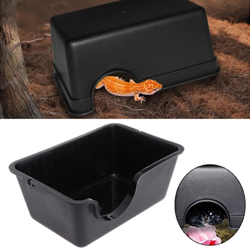 Black reptile hide box